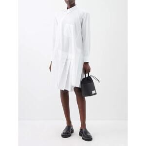 Comme des Garcons Asymmetrical Pleated Midi Shirt Dress Size S